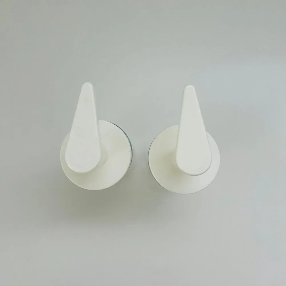 IKEA TACKAN Glass Soap Dispenser White Plastic Pump, Set of 2